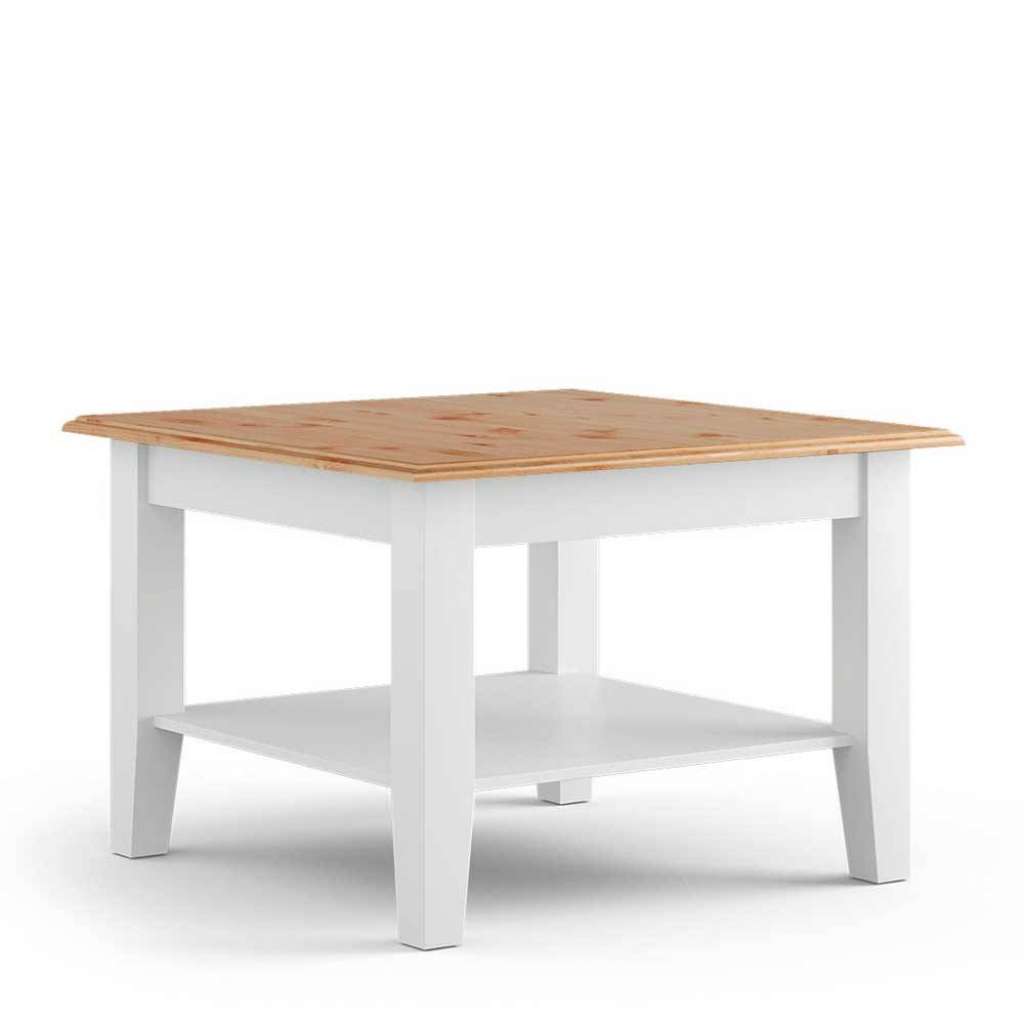 Couchtisch Beistelltisch in Weiß aus Kiefer Massivholz