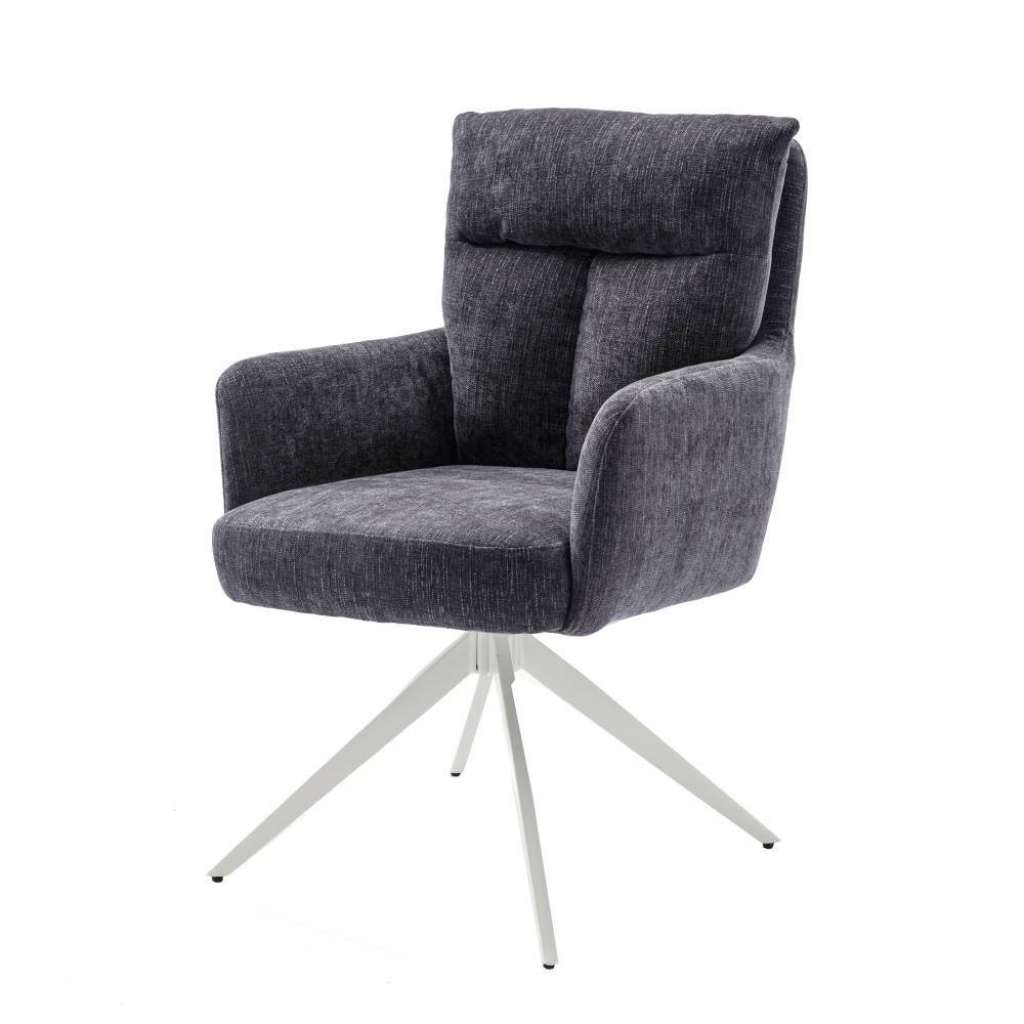 Armlehnstuhl Polsterstuhl aus Metall mit gepolsterter Rückenlehne (2er Set)