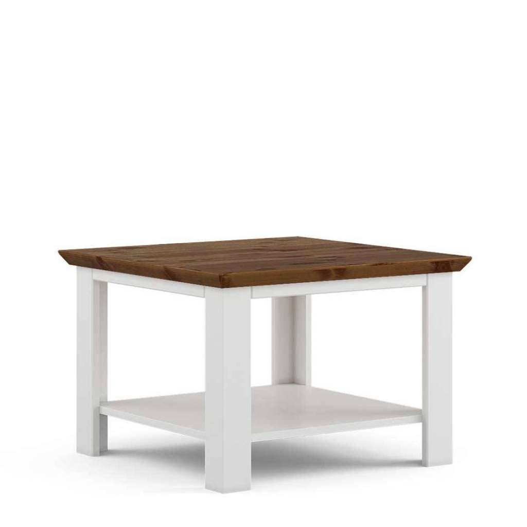 Sofatisch Couchtisch in Weiß und Holz Braun