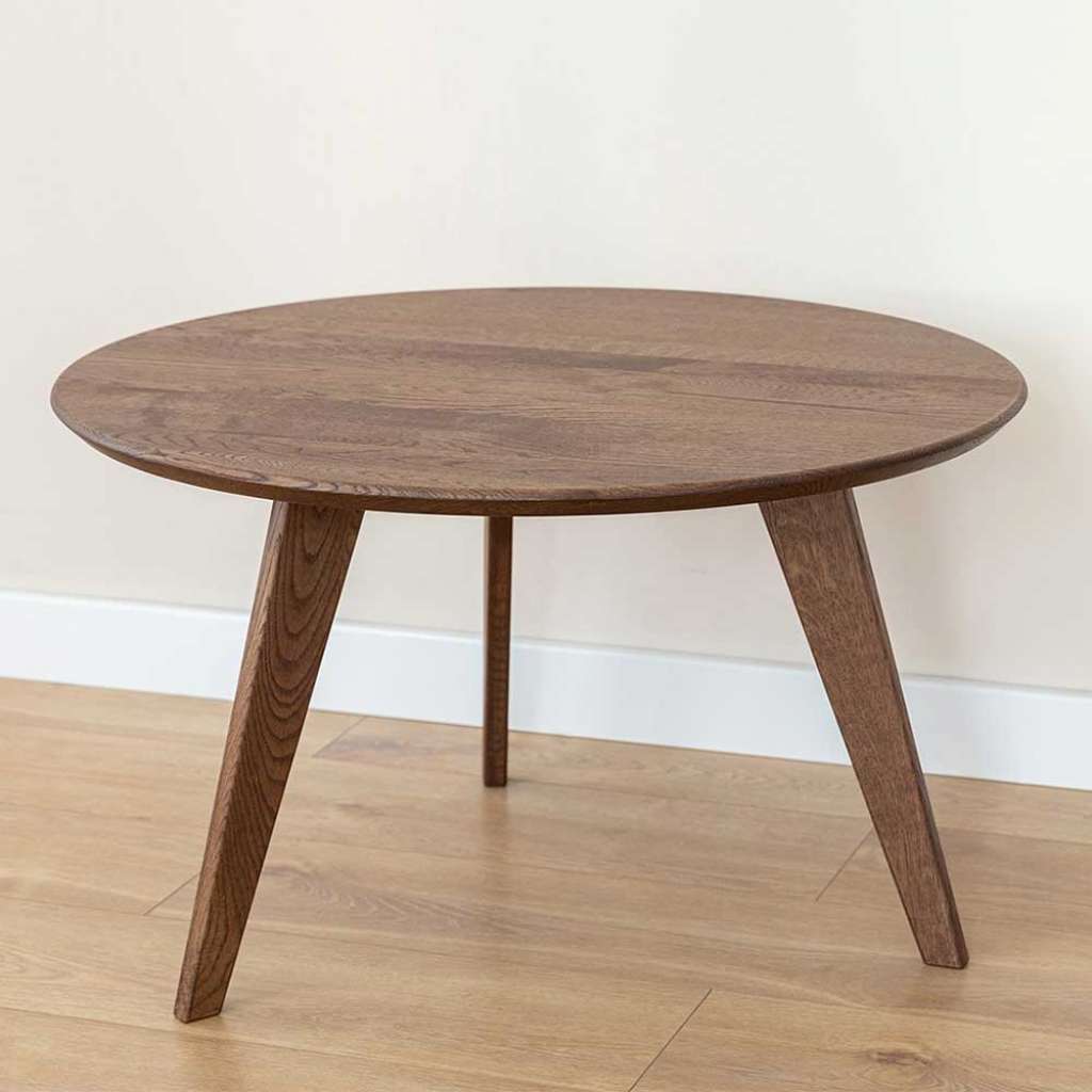 Couchtisch Sofatisch braun geölt in runder Form