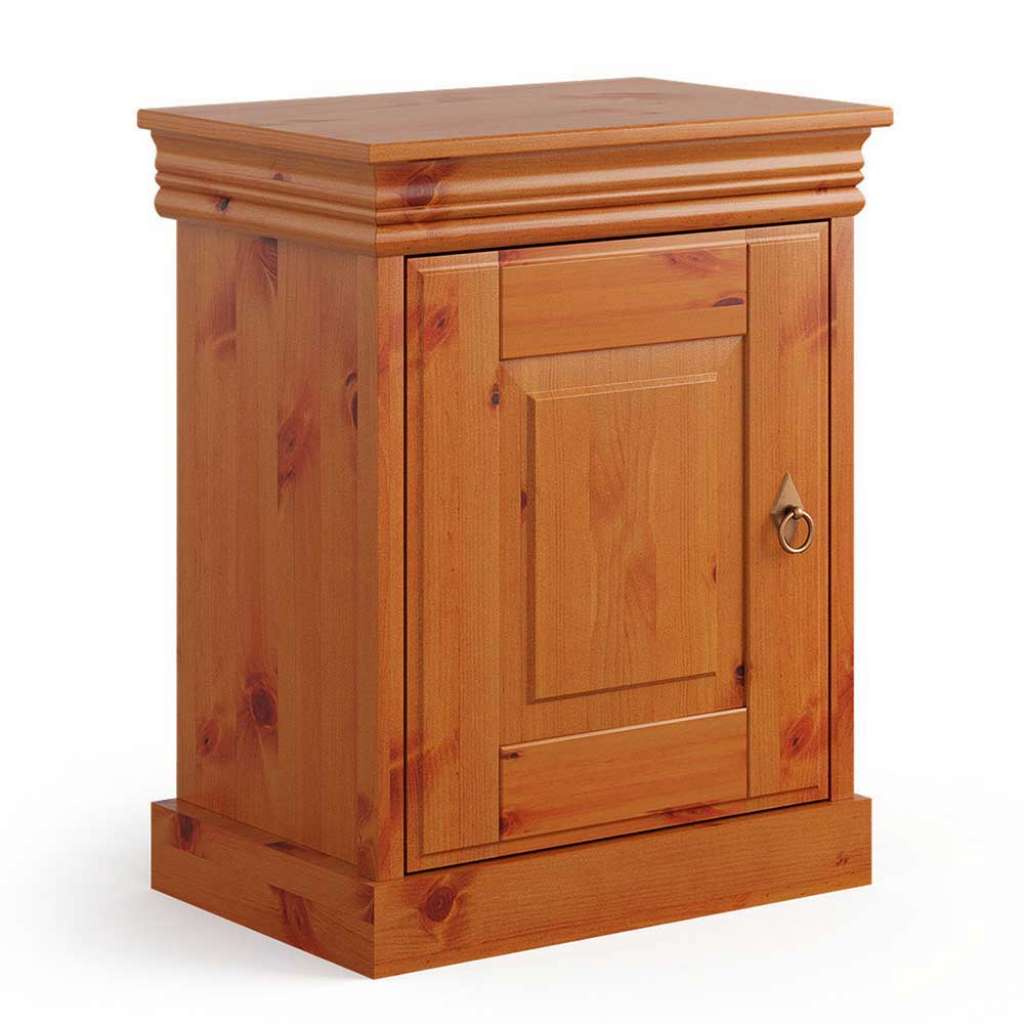 Nachtschrank Nachttisch mit Metallgriff und Massivholztür