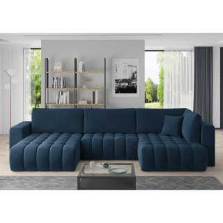 Sofa Couch in Dunkelblau aus Samt