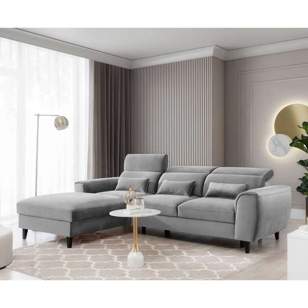 Ecksofa Sofa mit Schlaffunktion und Armlehnen