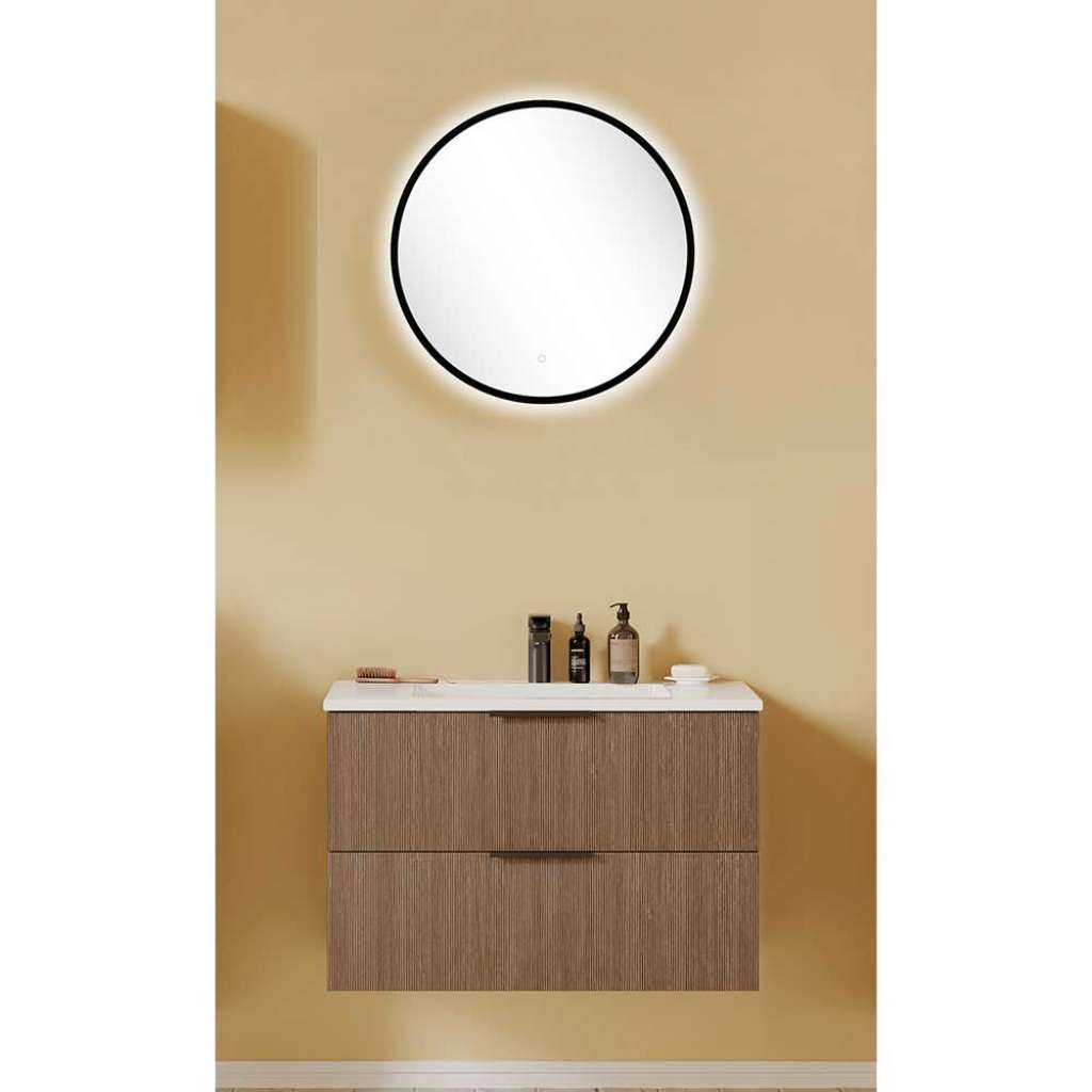 Badmöbelset Waschplatz Set aus Holzwerkstoff mit Holzwerkstoff Oberfläche (zweiteilig)