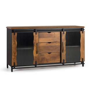 Sideboard Kommode mit drei Schubladen und Metallgriffen