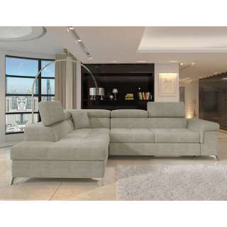 Couch Ecksofa mit Schlaffunktion und Fußgestell aus Metall