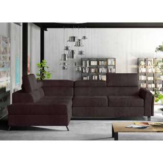 Ecksofa Couch aus Velours mit Armlehnen