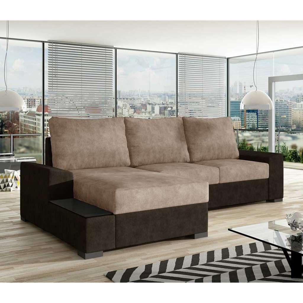 Ecksofa Sofa in Beige aus Textil