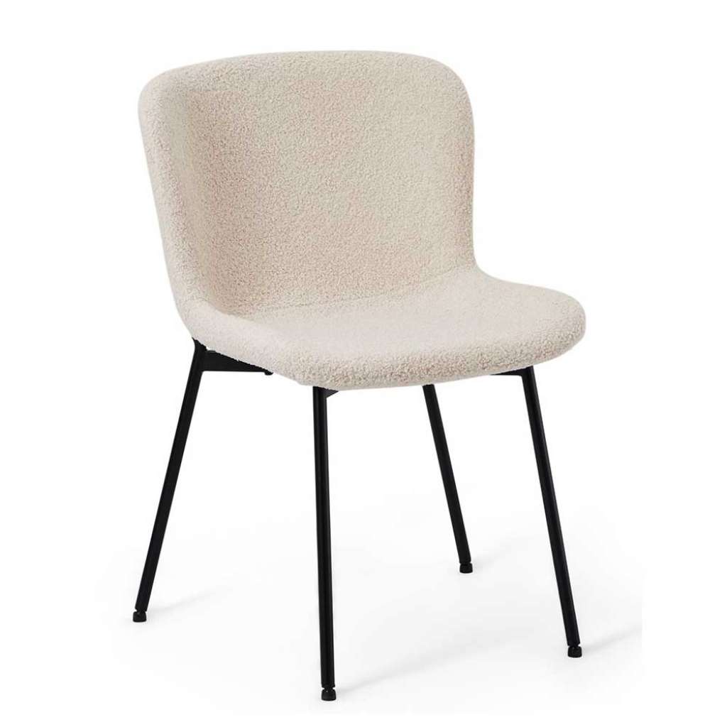 Essstuhl Stuhl Küche in Beige mit vier Füßen (2er Set)