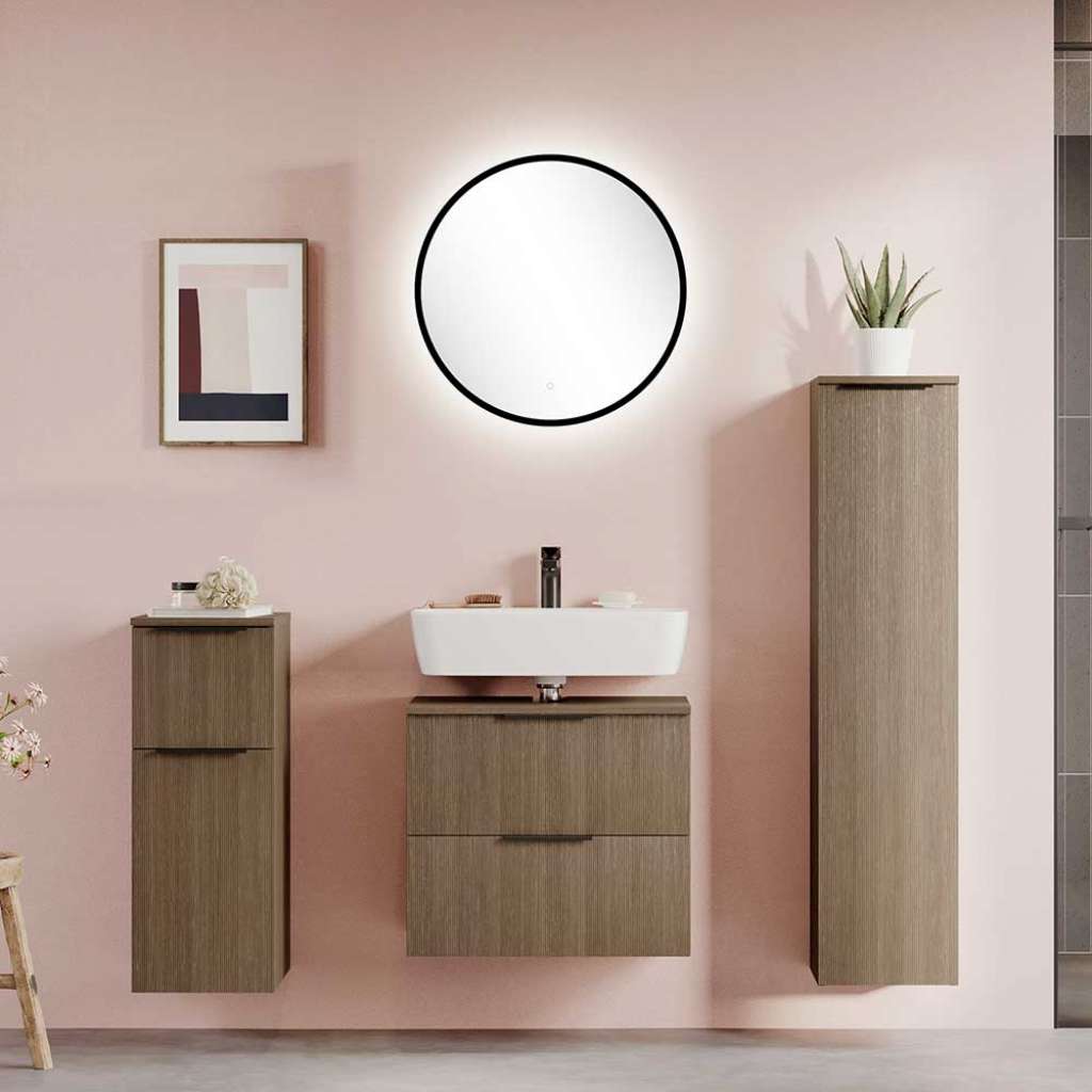 Badmöbel Set Waschplatz Set in modernem Design 35 cm tief (vierteilig)