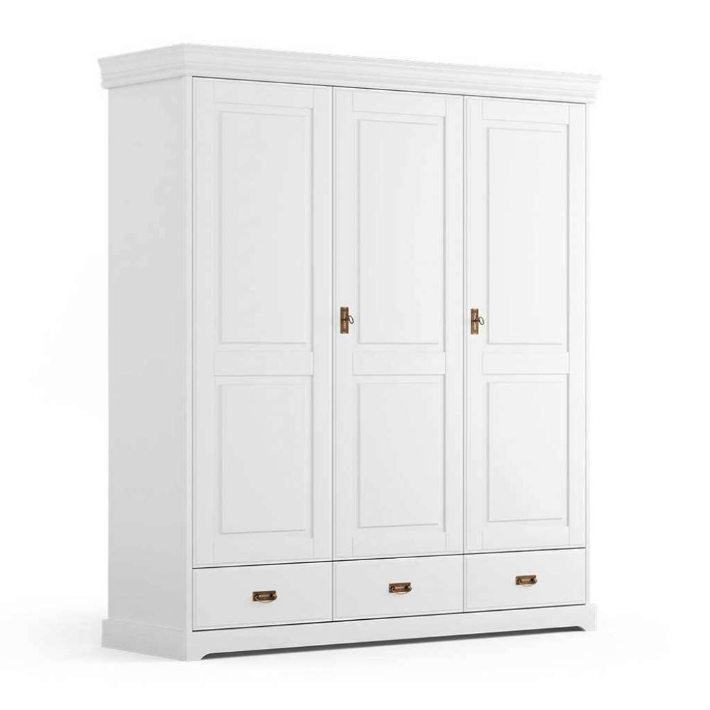 Drehtürenschrank Holzkleiderschrank mit Drehtüren und Metallgriffen