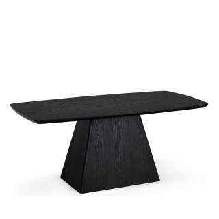 Esstisch Tisch Esszimmer in Schwarz auf Sockelgestell