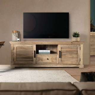 TV Lowboard Fernsehboard aus Massivholz mit einer Schublade