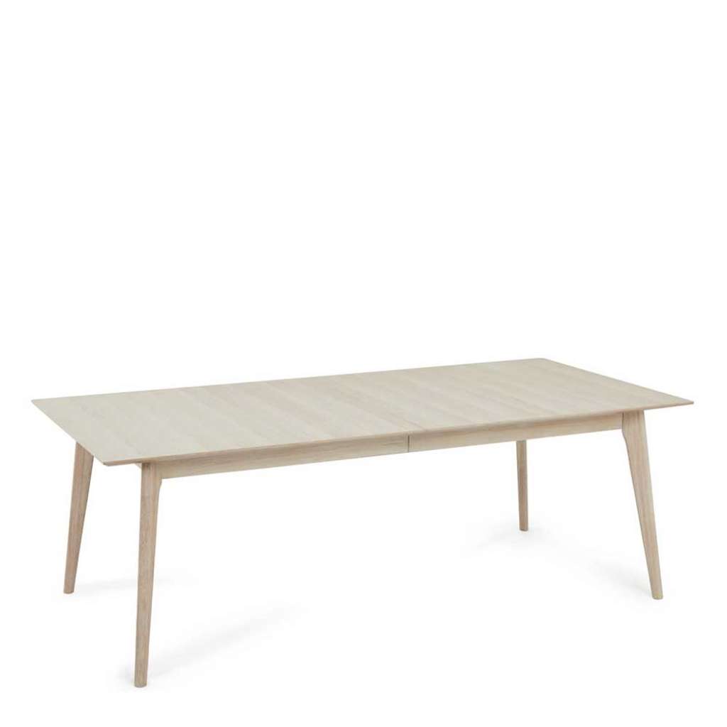 Esstisch Ausziehtisch in Eiche weiß mit Kulissenauszug