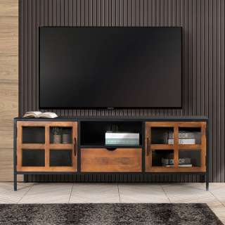 TV Board Fernseh Unterschrank mit einer Schublade und Glastüren
