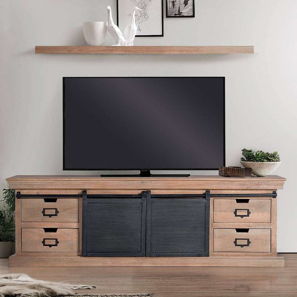 TV Board Lowboard mit Schubladen und Schiebetüren