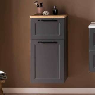 Badschrank Badezimmerschrank mit Holzwerkstofftür und Metallgriffen