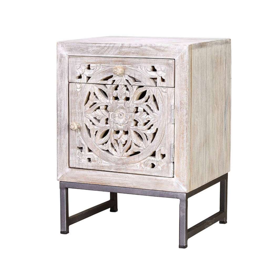 Nachttisch Nachtkommode mit einer Schublade Floral