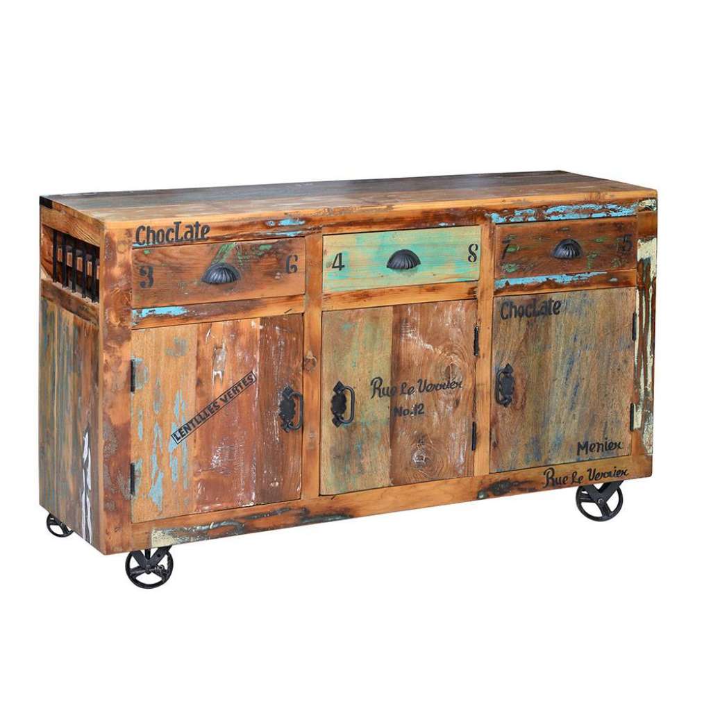 Kommode Sideboard aus Massivholz im Shabby Chic Stil