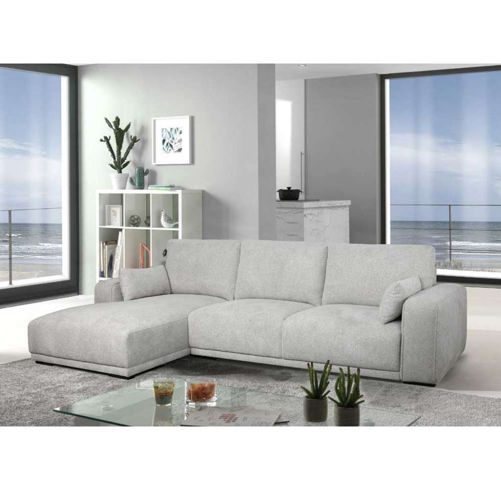 Ecksofa Sofa in Hellgrau mit Armlehnen