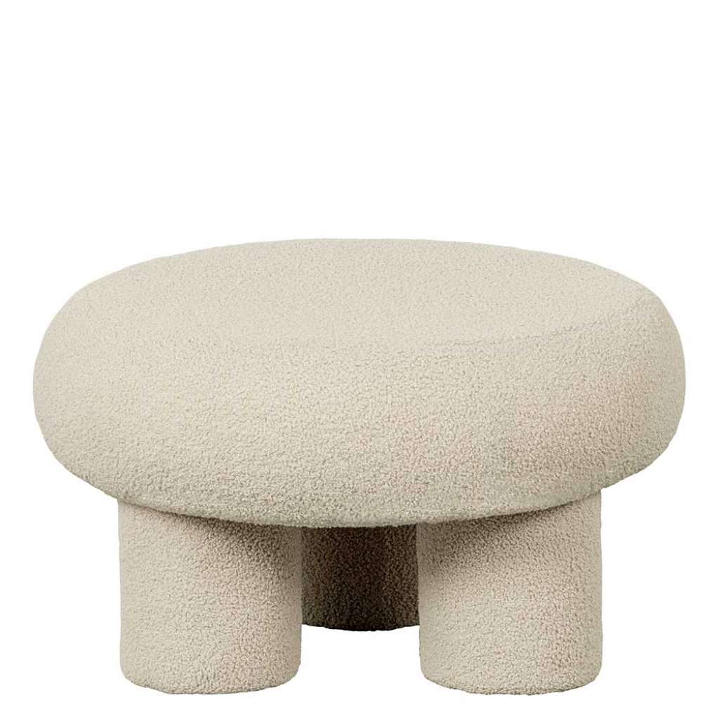 Hocker Beistellhocker aus Boucle Stoff in modernem Design