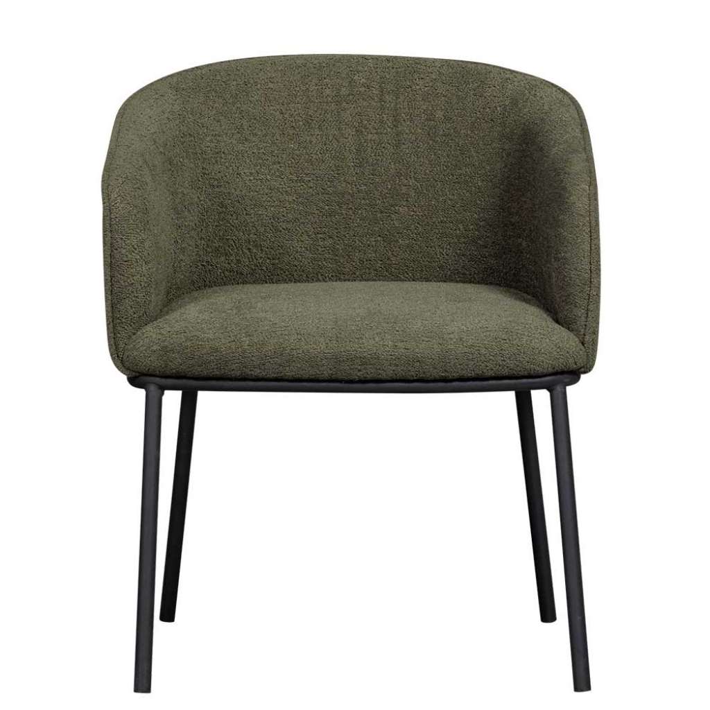 Armlehnstuhl Polsterstuhl aus Boucle Stoff mit Armlehnen