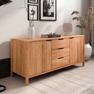 Sideboard Kommode aus Kernbuche Massivholz mit drei Schubladen