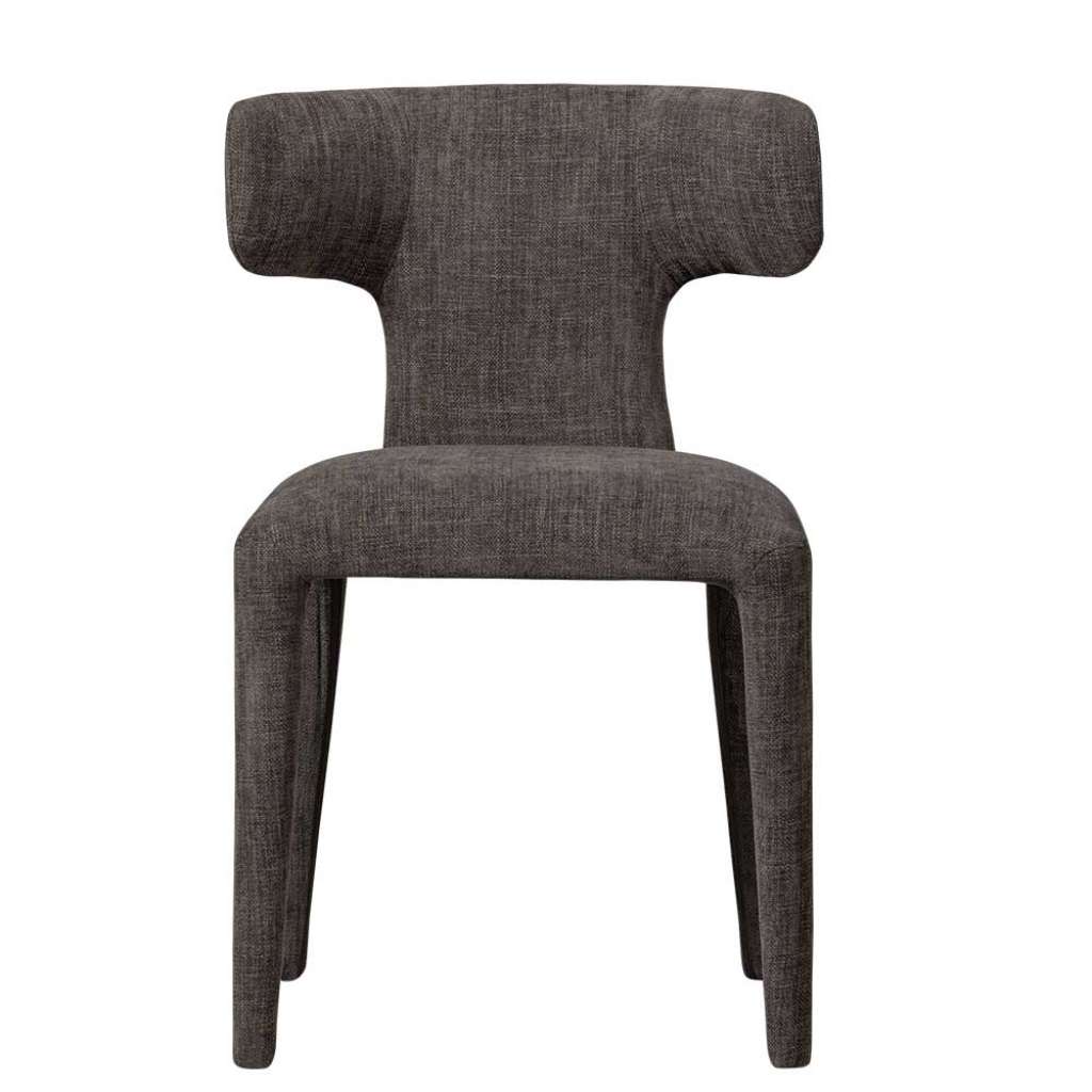 Essstuhl Stuhl Küche in Dunkelbraun aus Webstoff (2er Set)