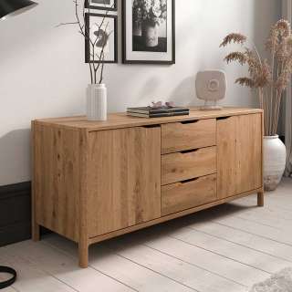 Sideboard Kommode aus Wildeiche Massivholz mit drei Schubladen
