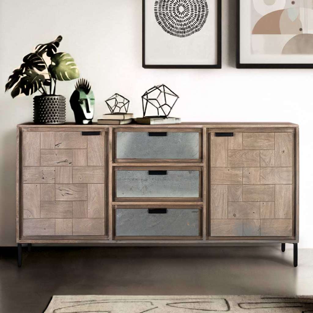 Sideboard Kommode mit Vierfußgestell und Vierfußgestell aus Metall