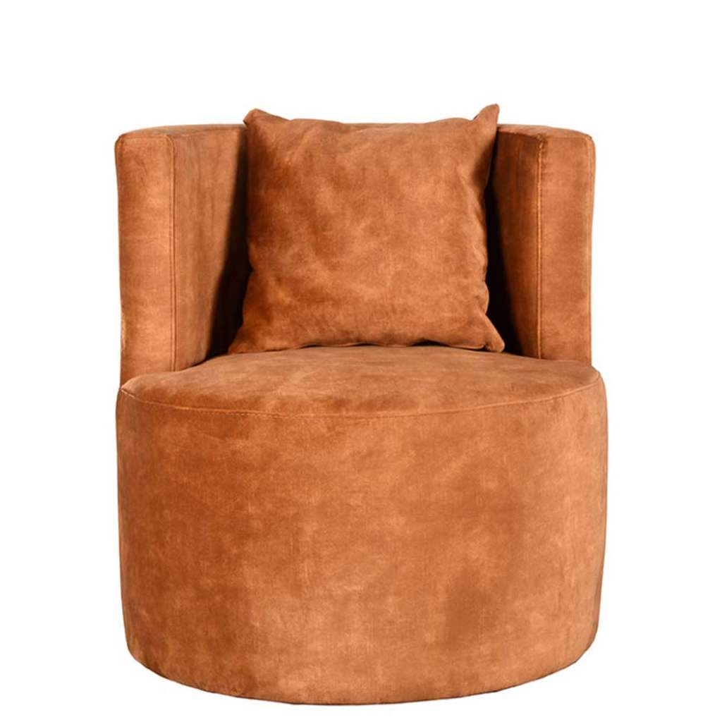 Sessel aus Velours Ocker