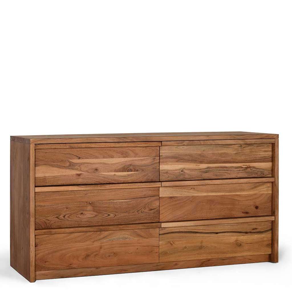 Kommode Sideboard aus Massivholz mit sechs Schubladen