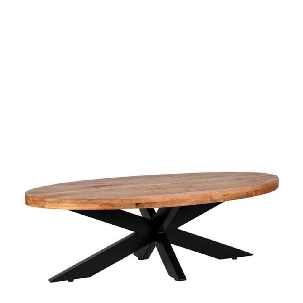 Couchtisch aus Mangobaum Massivholz ovaler Form