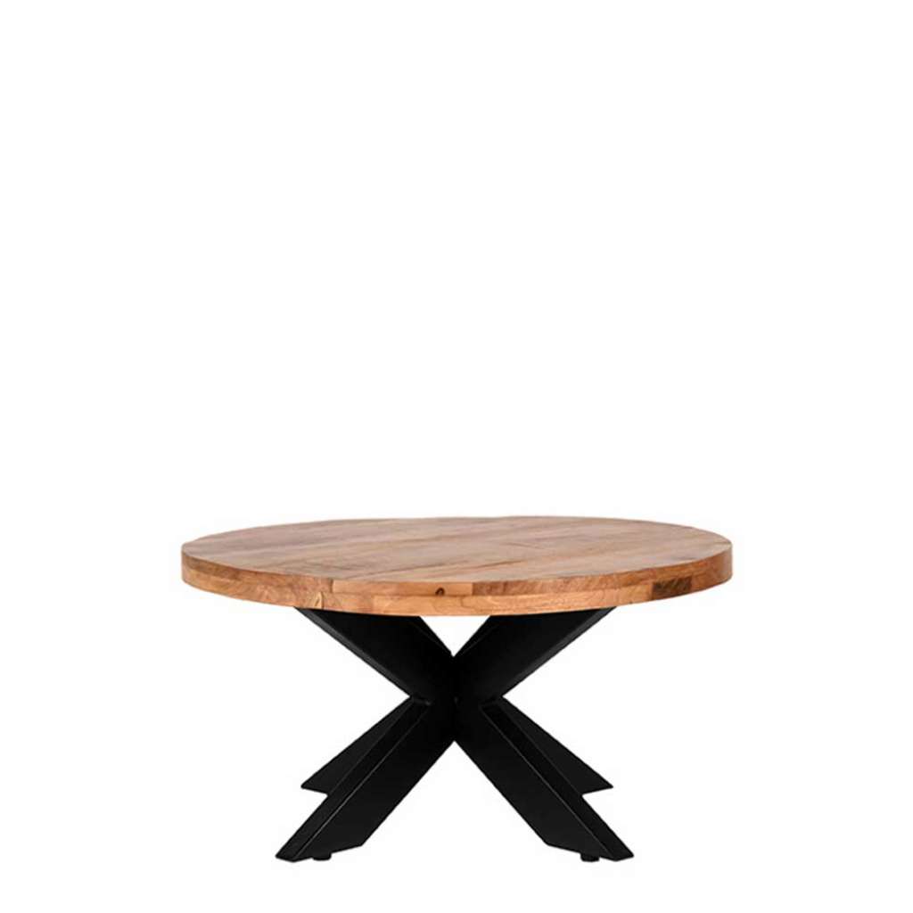 Couchtisch aus Massivholz runder Form