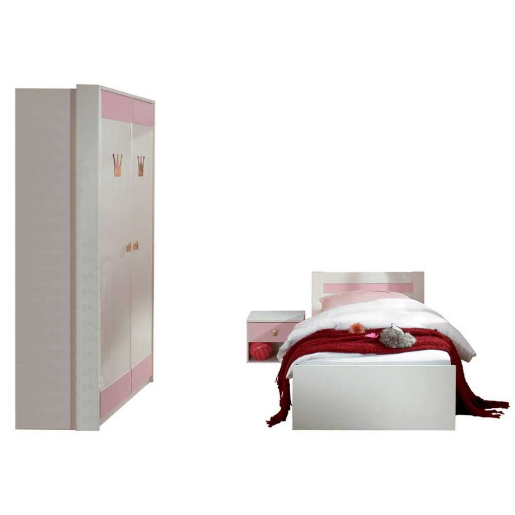 Kinderzimmer komplett in Weiß Prinzessin Design (3-teilig)