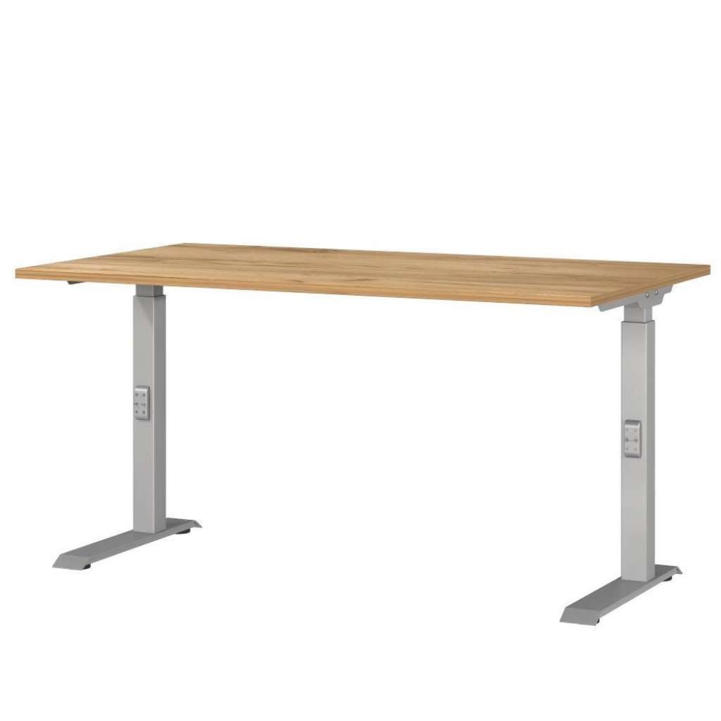 Schreibtisch Bürotisch in Silberfarben höhenverstellbar