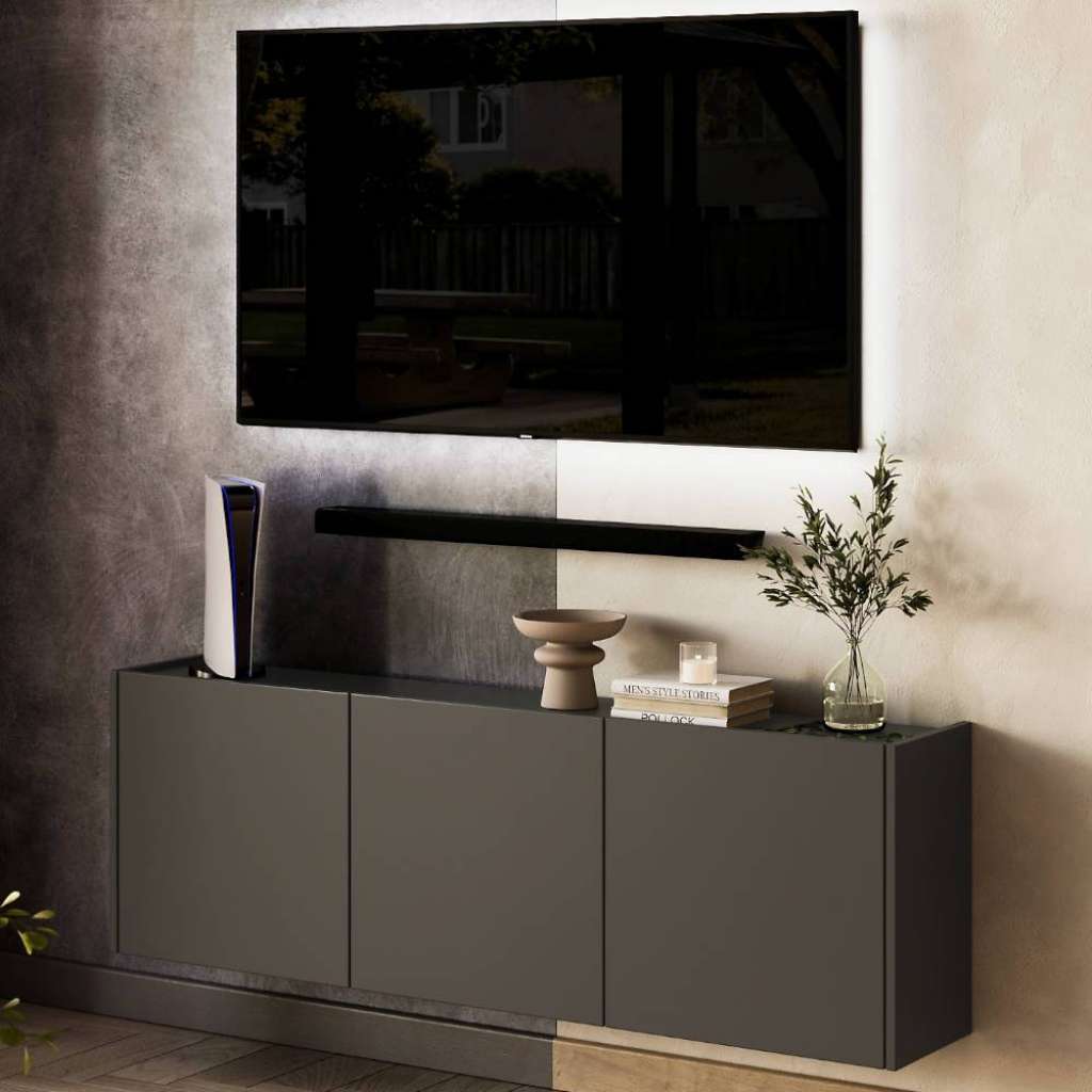 Hängeschrank Wandschrank 138 cm breit mit Holzwerkstoff Oberfläche