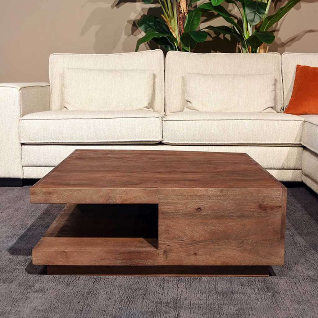 Couchtisch in Braun Massivholz