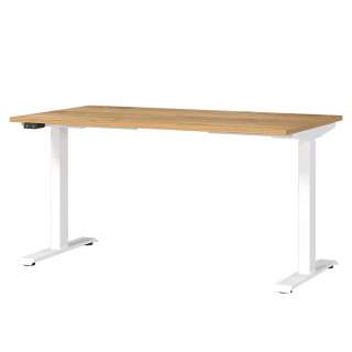 Höhenverstellbarer Schreibtisch Büroschreibtisch mit Holzwerkstoff Oberfläche in rechteckiger Form