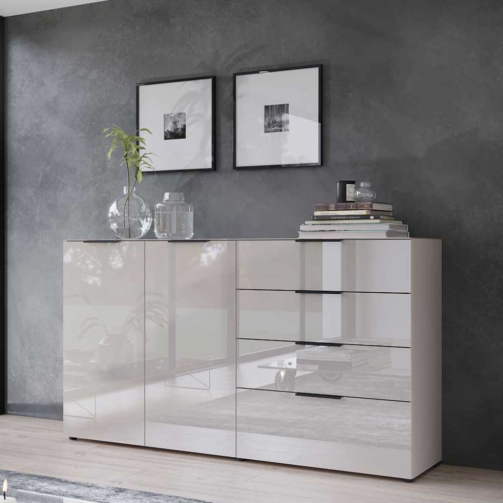 Sideboard Kommode mit vier Schubladen und Metallgriffen