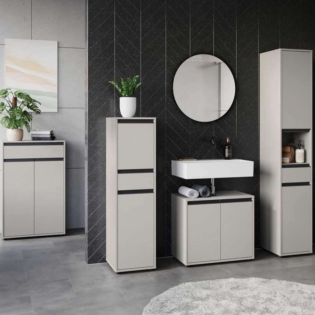 Badmöbelset Badezimmerset Made in Germany melaminbeschichtet (fünfteilig)