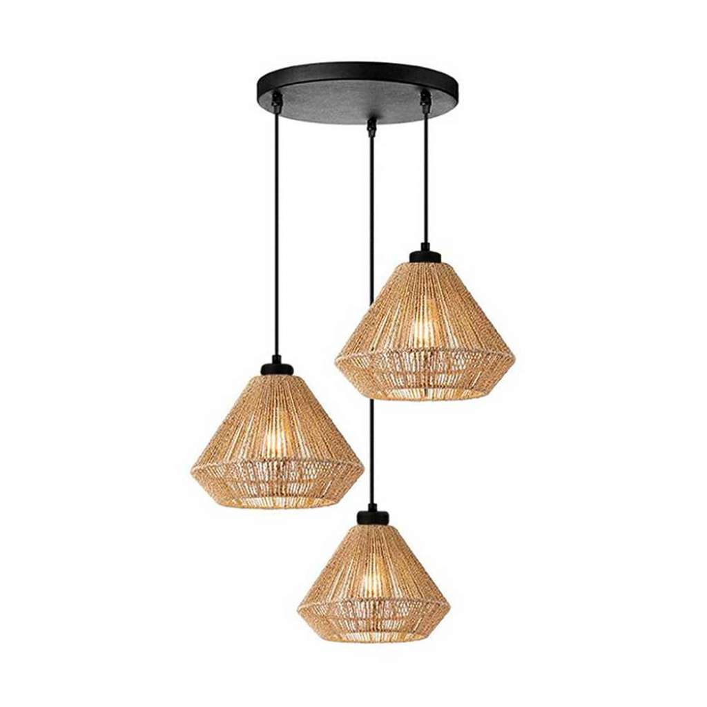 Hängeleuchte aus Jute Metall