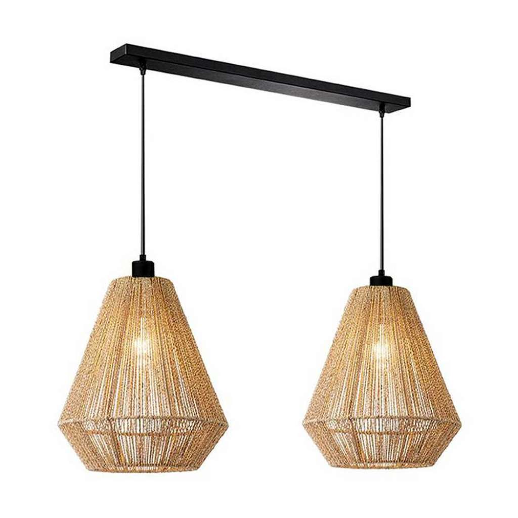 Hängelampe aus Jute Schwarz