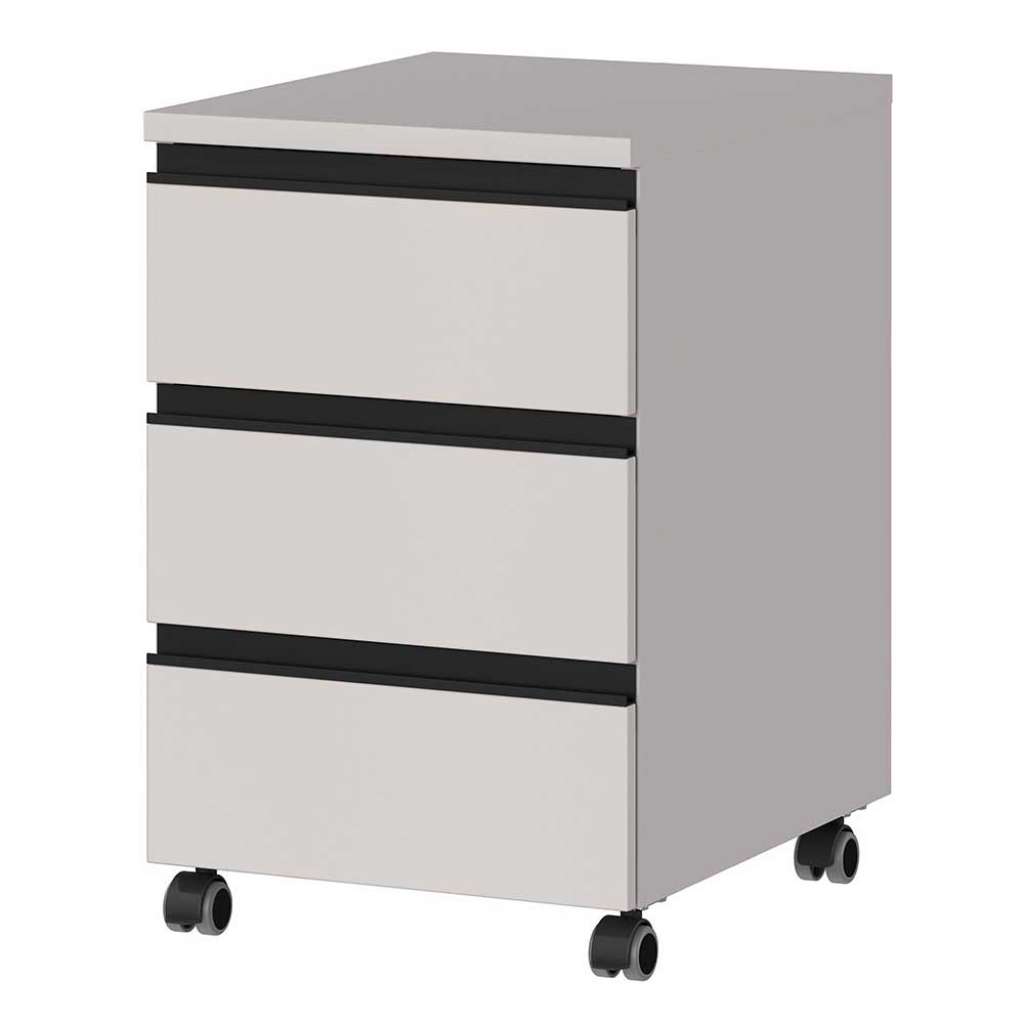 Rollcontainer Schreibtischrollcontainer mit drei Schubladen auf Kunststoffrollen