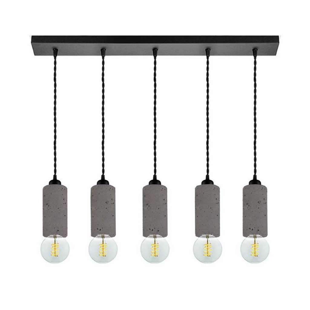 Hängelampe aus Metall Beton