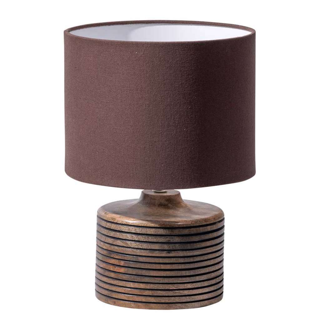 Tischleuchten Tischlampen in Braun aus Massivholz (2er Set)