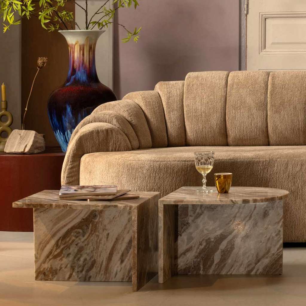 Sofatisch Designercouchtisch aus Marmor zweiteilig (zweiteilig)