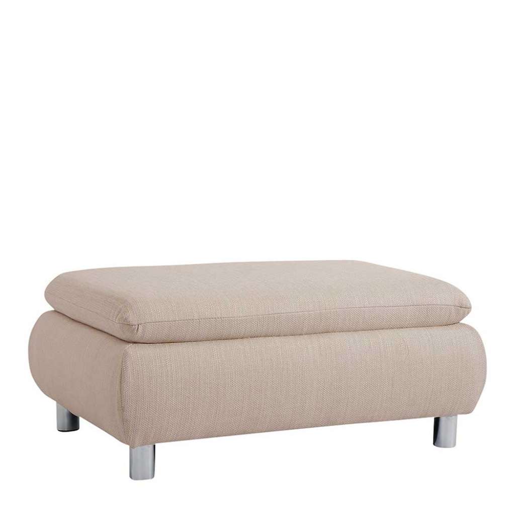 Sitzhocker mit Fußgestell aus Metall Beige
