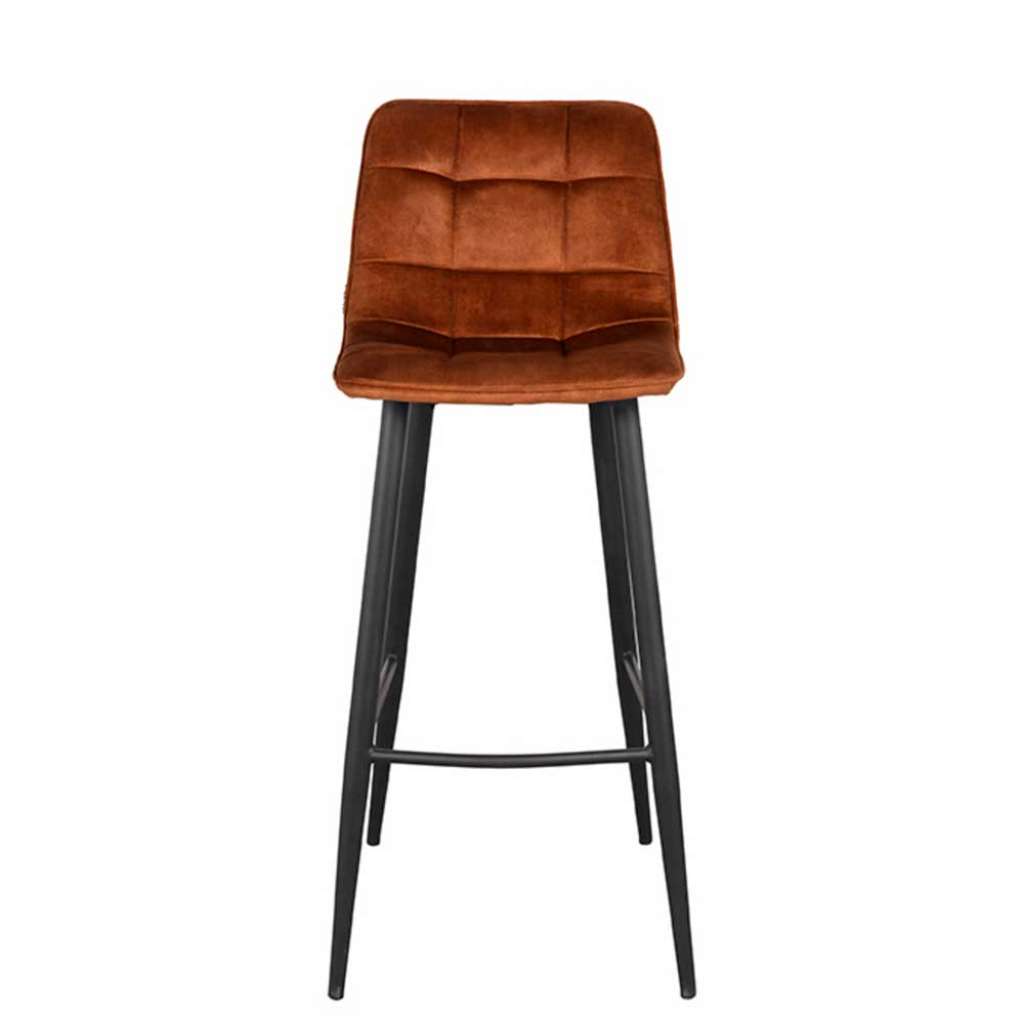 Barhocker aus Velours Bezug (2er Set)