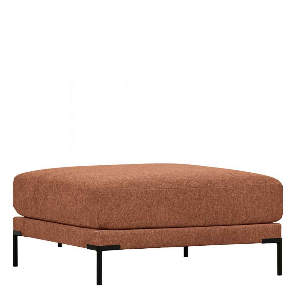 Hocker Polsterhocker in Rostfarben mit Fußgestell aus Metall